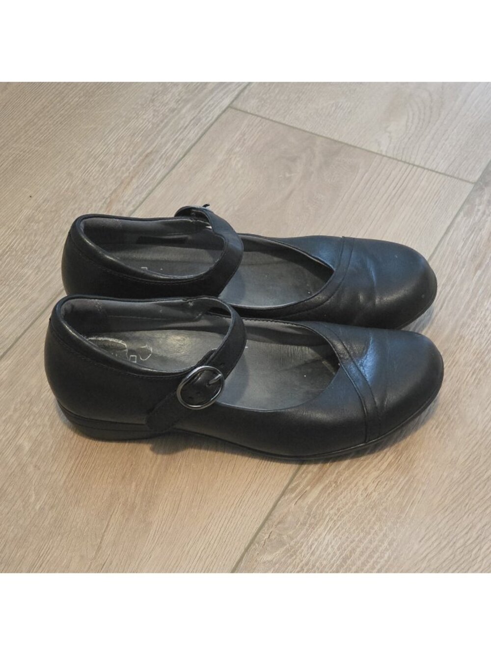 Dansko Fawna Black Leather Mary Janes Womens 37 US 6 6.5 Shoes